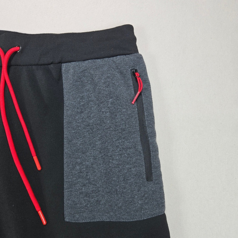 Tapout Athletic Sweat Shorts Colorblock Zipper Pockets Black Grey Mens Large L - Picture 4 of 11